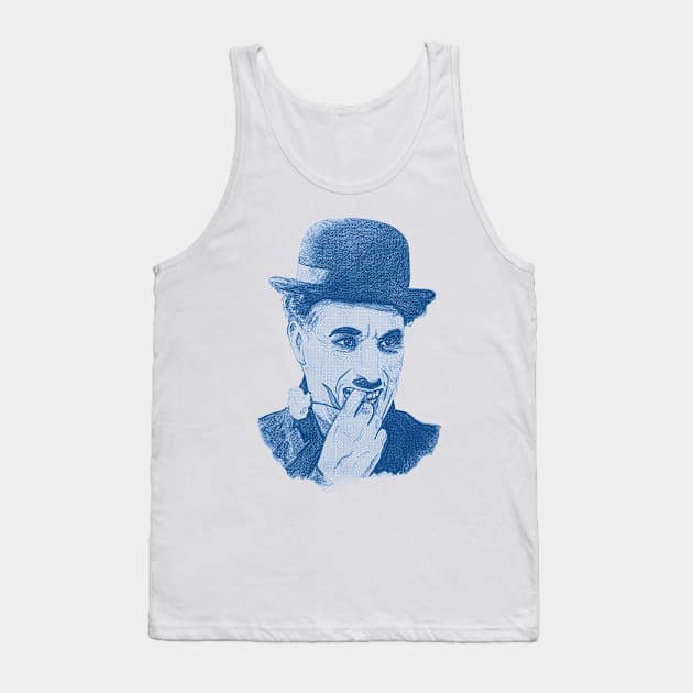 Chaplin blue Tank Top by rakelittle